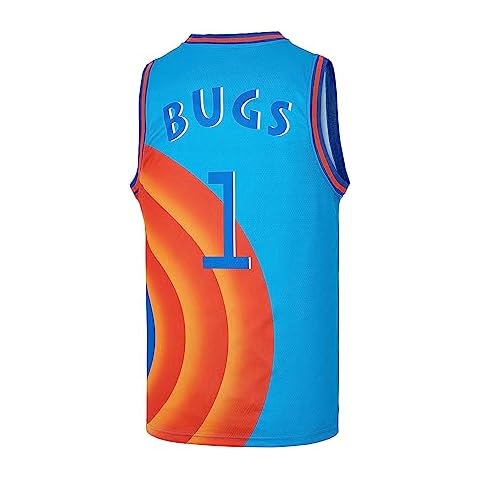 CAIYOO 1 Bugs 10 Lola Basketball Jersey for Men Couple Costume (#1 Blue, X-Large) Cover