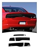 Summleaf Tail Light Lamp Cover 3rd Third Brake Light Cover Fit for Dodge Charger 2011 2012 2013 2014 Smoked Black Tail Light Cover Trim Guard Blackout Exterior Accessories