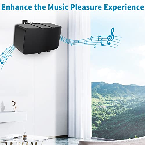 notiela Speaker Wall Mount for Sonos Five & Play 5, Tilt & Swivel Adjustable Bracket, Black