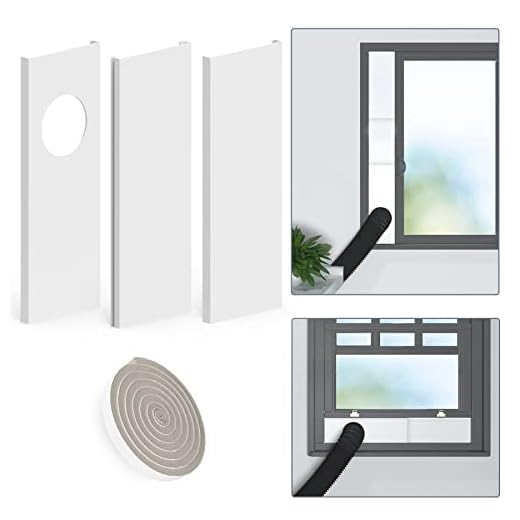 Flamorrow Dry Vent Window Kit, Window Vent Kit for Dryer Vent Hose with 4" Diameter, Adjustable Window Dryer Vent Panels with Insulation Foam Seal Strip, Fit Sliding Windows Up to 47 inches