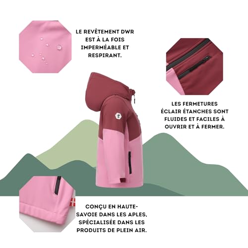 Veste softshell haut de gamme imperméable 5000mm sans PFC pour garçons filles