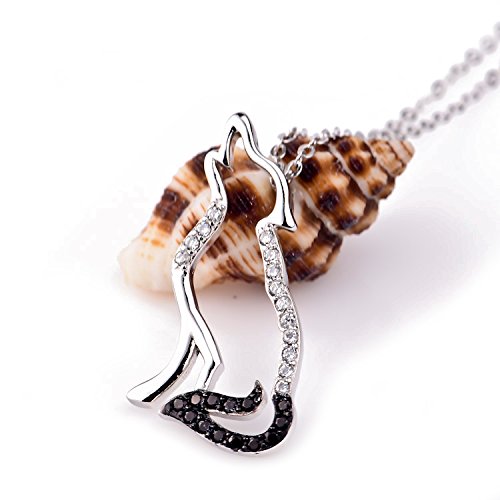 YFN Wolf Pendant Necklace 925 Sterling Silver Cubic Zirconial Wolf Moon Necklace 18" Birthday Day Jewelry for Girlfriend Wife4