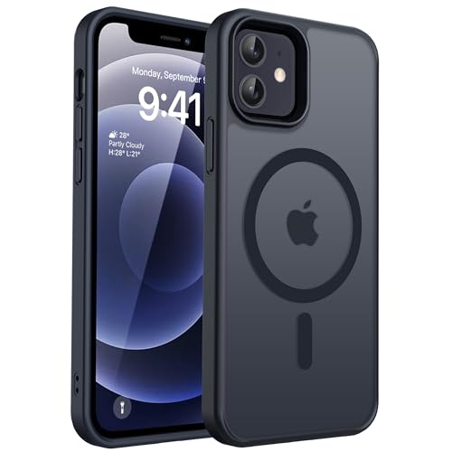 CACOE für iPhone 12/12 Pro Hülle Kameraschutzend Kompatibel mit MagSafe Stoßfest Kratzfest Magnetisch Rückseite Handyhülle für iPhone 12/12 Pro Case Transluzente