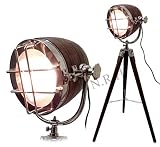 Lampada da terra con treppiede in stile nautico vintage con supporto