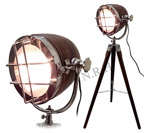Lámpara de pie con trípode de diseño vintage náutico con soporte