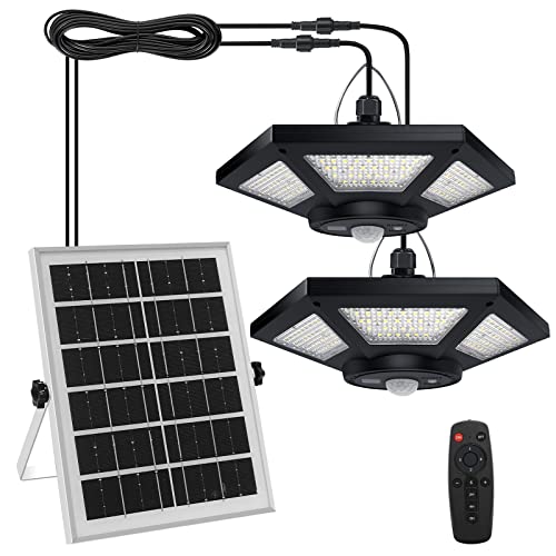 Aqonsie Solar Shed Light Indoor Outdoor Solar Powered Pendant Daytime Work Lights With 5 Lighting Modes & 3 Timers, 180Led Solar Indoor Lights Motion Sensor With Remote Control For Shed Barn Garage #TOP2