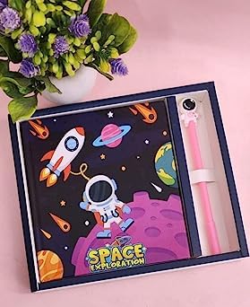 TERA 13 Space Diary for Boys Note Book Diary for Girls (Pack of 2 Items) Return Gifts Diary, Kids Diary, Cartoon Pen Birthday Return Gifts Diary for Boys Diwali Gift Box