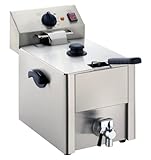 GastroHero Elektro Fritteuse EF-ECO10A | 10 Liter I Edelstahl-Fritteuse mit Ablasshahn I Thermostat und Überhitzungsschutz I Kompakte Gastro Fritteuse ideal für Restaurants und Gastronomie