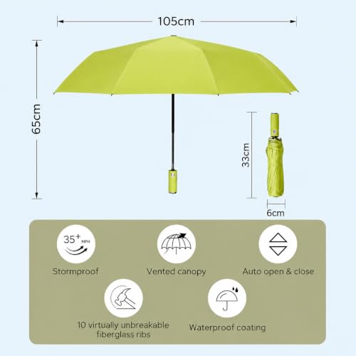 Image of Umbrella, UV Big Size Umbrella for Sun Protection Rain Windproof Strong Large 3 Fold For Men Women Kids Boys Girls Perfect & Stylish Windproof & Compact