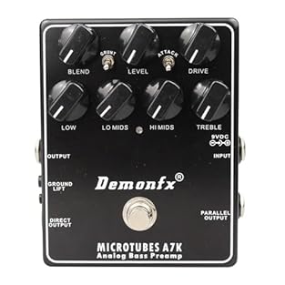 The Microtubes A7K bass preamp pedal based on Darkglass Electronics B7K The Microtubes A7K employs the same dynamic saturation circuit and 4-band EQ and balanced line driver Dual outputs make parallel processing and running your signal to a PA or mix...