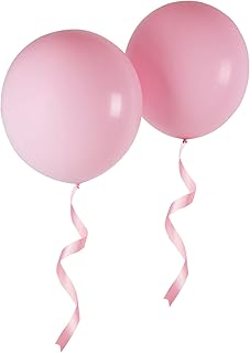 OUPKING 18 Inch Macaron Pink Balloons Big Latex Balloon Giant Thick Pastel Pink Balloons for Party Decorations Pack of 25