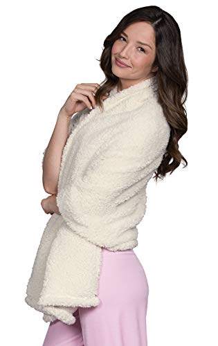 Pajamagram Fleece Wrap For Women - Fleece Cape, Womens Shawl, Ivory, One Size #TOP3