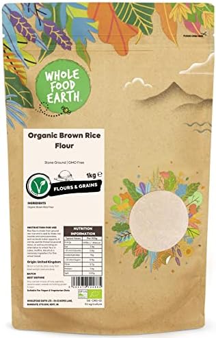 Wholefood Earth Organic Brown Rice Flour 1 kg | Stone Ground | GMO Free | Certified Organic