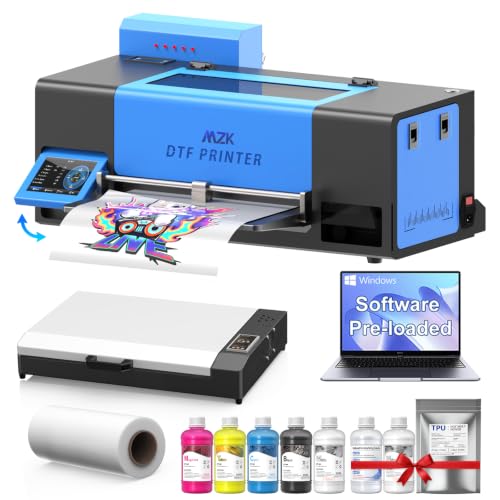 MZK A3+ XP600 Gen2 F1080 Upgraded DTF Printer Review: Auto Cleaning Maintenance+Ink Anti-Clog Filter,2X-Speed Compared to L1800,5" Rotatable Touch Screen,Dual Ink Level Alert,Film Cutter,Gift Ink 2 Years