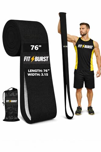 76" Premium Black Fabric Resistance Bands – Extra Long Non-Slip