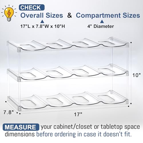 image for LANDNEOO 3 Tier Stackable Water Bottle Organizer Holder for Cabinet - 