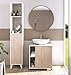 Miroytengo Conjunto mobiliario baño Moderno Saina para Lavabo Pedestal pie Mueble Columna Blanco y Roble sin Espejo