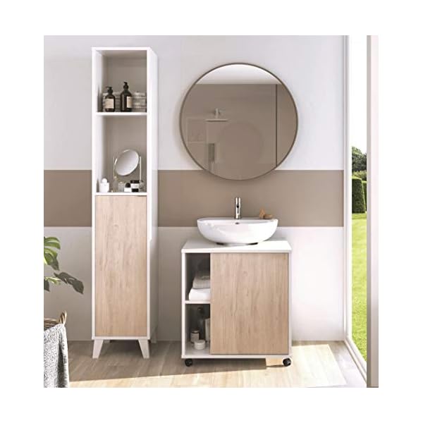 Conjunto-Muebles-de-Bano-Moderno-Saina-para-Lavabo-Pedestal-Pie-Mueble-Columna-en-Blanco-y-Roble-Espejo-NO-Incluido
