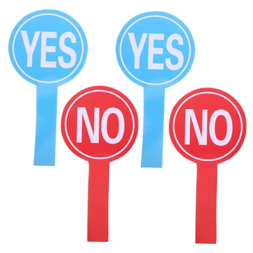 BCOATH 4pcs Classroom Voting Board Handheld Yes No Paddle Easy to Use Portable Judging Tool