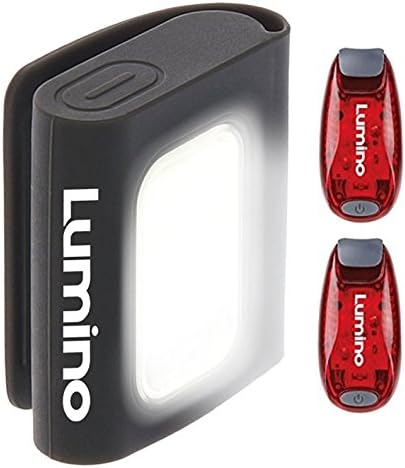 LED Safety Light Flashlight Torch, for Running Walking Dogs Camping Outdoors - Clip-On Rechargeable Lightweight Magnetic - Including 2X Rear Safety Lights - Lumino