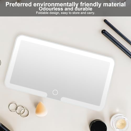 Image of LED Vanity Mirror With 3 Light Modes Dimmable Touch Control Makeup Mirror USB Charging Portable Travel Car Interior Accessory