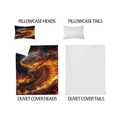 Parure de lit serpent or 135x200 pour remplacer le linge de lit usé