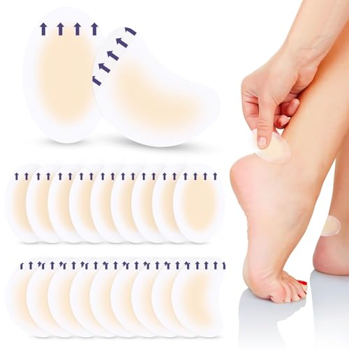 Blister Bandages, 40Pcs Invisible Gel Blister Cushions, Hydrocolloid Waterproof Adhesive Bandages for Foot, Toe, and Heel Blister Prevention and Recovery (Oval and Crescent-40pcs)