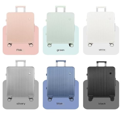 Suitcase New Aluminum Frame Hard Shell Suitcase Suitcase 20 Inch Boarding Case Long and Short Distance Trolley Case Luggage(Blue,26in)3