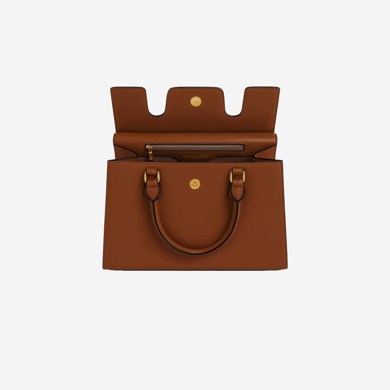 Image of Accessorize London Women's Brown Empress Handheld Structured Top Handle | Premium Handbag