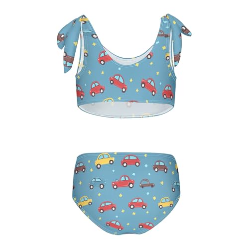 Wusikd Cute Cars Girls Swimsuits Two Piece Blue Swimwear Bikini Set for for Girls Size 3T2