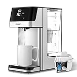 Philips Water Station Dispenser for Filtered Hot Water 6 Temperature Presets Touch Screen Reduces Chlorine Limescale Heavy Metals Microplastics and PFAS 2.2 L Capacity