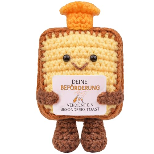 Mwmoeen Positive Toast Beförderung Geschenk, Kreative Strickwolle Toastform für Kollegen, Pocket Hug Feiern aufmunterung Geschenk für Freunde Kollegen und Famili