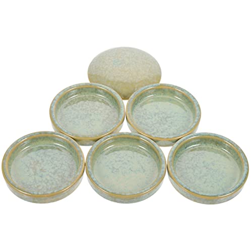 HOMSFOU 5-Layer Porcelain Watercolor Palette Ceramic Paint Trays Easy Mixers for Artists Boys and Girls