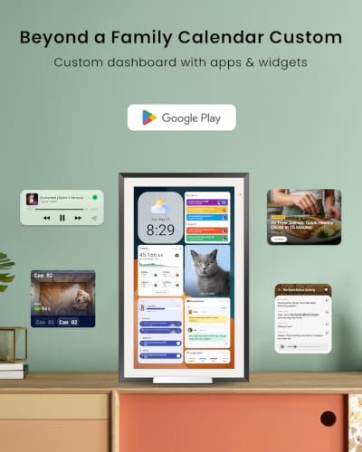 Image of Apolosign 15.6-inch Digital Family Calendar, No Subscription Fee, Smart Wall Planner with Calendar Sync, Chore Chart & Touchscreen Display for Busy Families, Dual Mode, with Stand(Black)