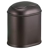 InterDesign York Vanity Countertop Wastebasket Trash Can, Bronze