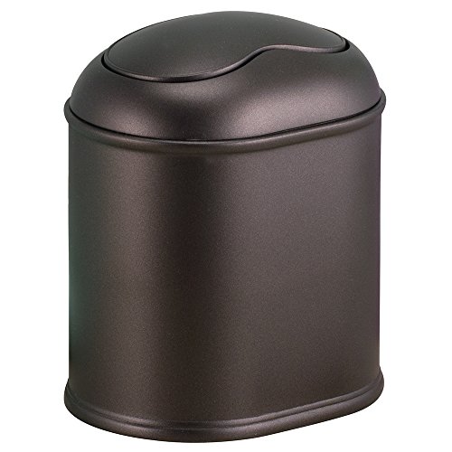iDesign York BPA-Free Plastic Countertop Waste Basket with Swing Lid - 6.2