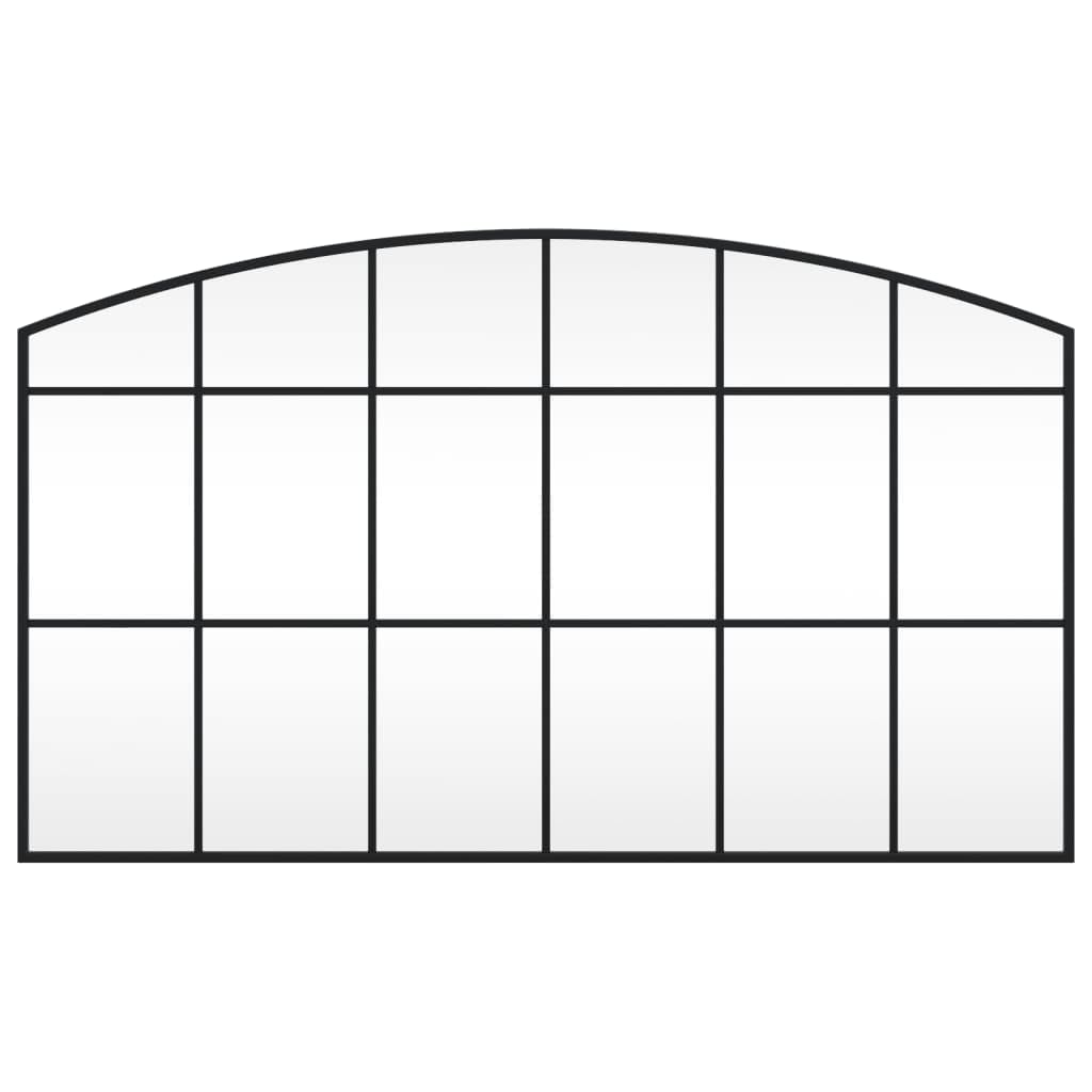 vidaXL Espejo de Pared Arco de Hierro Negro 100x60 cm
