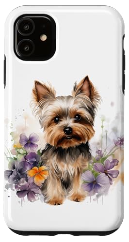 Yorkshire Terrier Mom Floral Yorkie Dog Lover Flowers Cute Case for iPhone 11