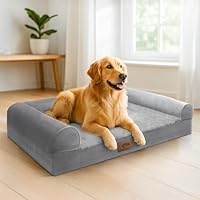 Sytopia Orthopedic Dog Bed for Large Dogs, 42 Inch Extra Large Pet Bed, Washable Waterproof Removable Cover, Anti-Slip Bottom, Durable Crate Mattress Sofa Couch for Indoor Outdoor, X-Large