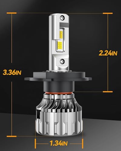 Image of SEALIGHT H4 LED Bulbs, 70000LM Super Bright, 6500K Cool White H4 Bulbs with 15,000RPM Turbo Cooling Fan, 10-Year Lifespan, Pack of 2