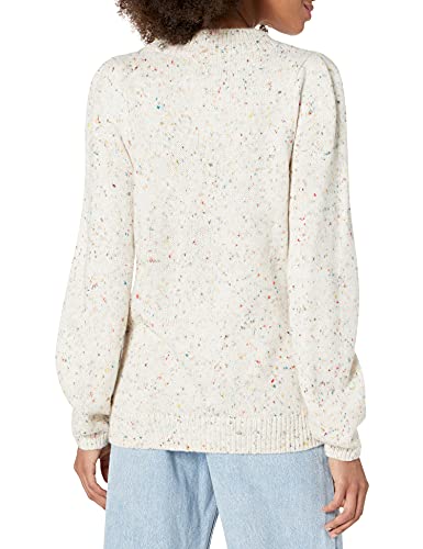 Image of Cable Stitch Women's Donegal Dots Cable Knit Sweater - Crewneck Long Sleeve Melange Pullover Top