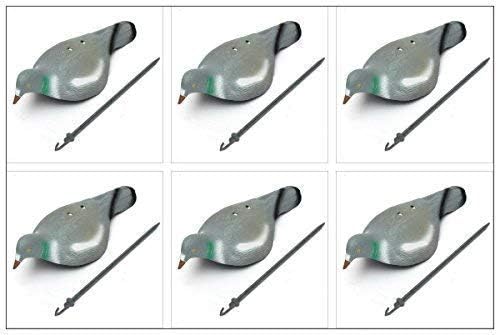 HHH Hunting® 6x Half Shell Pigeon Decoys With Pegs. Realistic Bird Calling Pigeon Calling Fake Birds For Hunting Shooting.