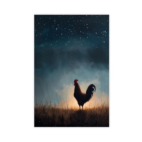 Poster sur toile coq étoilé, une idée cadeau originale pour sublimer une chambre
