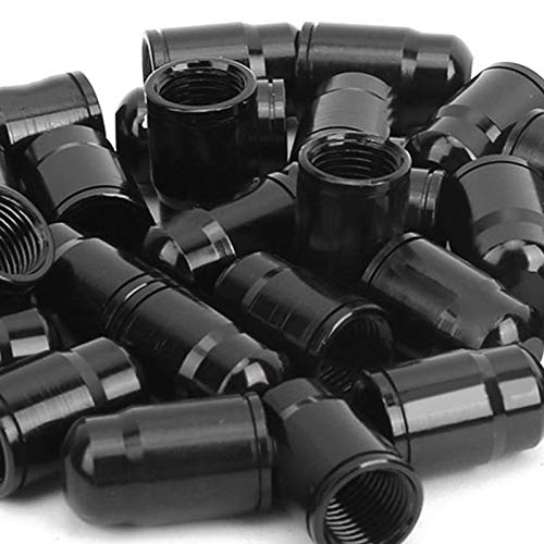50 piezas de tapa para válvula Schrader de aleación de aluminio para neumáticos de bicicleta (Negro) miniatura 3