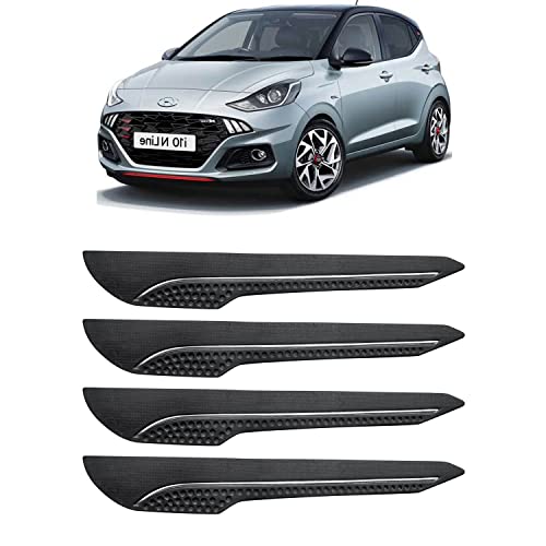 Image of AOSIS-Car Bumper Protector /Bumper Guard for Hyundai i10N-Line with Single Chrome Stripe (4-Pcs)