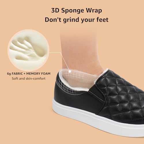 Image of STQ Slip On Shoes for Women Quilted Fashion Sneakers