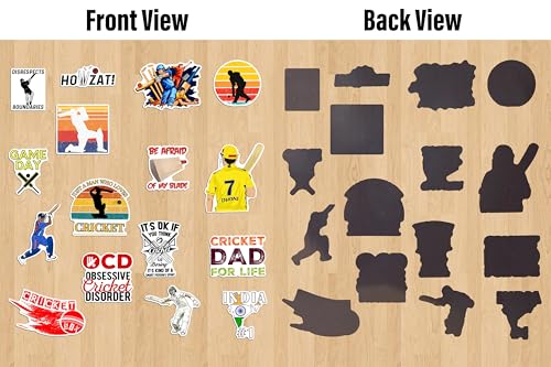 Image of WallDesign Cricket Fridge Magnet Set - Iconic Designs for True Fans, for Sports and Cricket Enthusiasts, Cute Magnets (Set of 16)