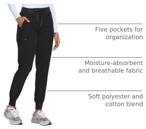 Image of COZYFIT Womens Scrub Pants - Soft Stretch Yoga Style with 5 Pockets, Slim Fit Jogger Scrubs Pants for Women