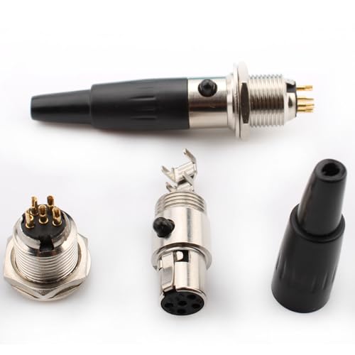 RUNCCI-YUN 4PCS Mini 5 Pin XLR Solder Connector,2 Male and 2 Female Mic Plug,Microphone Audio Socket,Solder Plug XLR Jack Stereo - Image 3