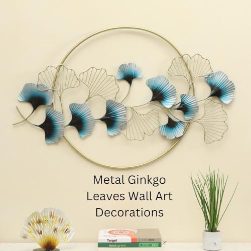 Image of Handcrafted Metal Modern Flower Leaf Wall Art Multicolor Unique Modern Accent for Stylish Interiors Wall Art for Home Decor, Living Room, Bedroom & Office